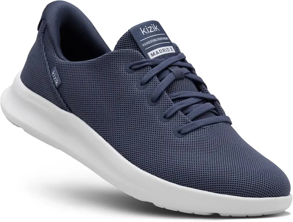 Kizik Madrid 2 Slip On Shoes for Men: Comfortable All-Day for Walking, Gym, or Casual Wear, Wide Toe Box Available, Slip in & Stand Out, Hands Free