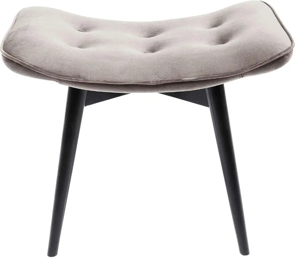 Kare Design Hocker Vicky Velvet Grau, 83420, kleiner Samthocker zur Fußablage, Fußhocker, (HxBxT) 48x59x37cm
