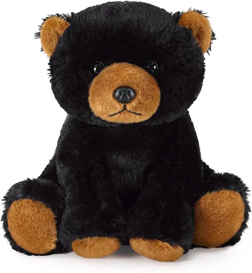 Ditucu Black Bear Stuffed Animal 8 inch Cute Realistic Plush Toys Ultra Soft Plushies Gifts for Kids