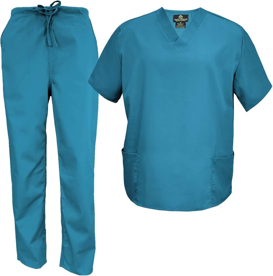 M&M Scrubs Men's Scrub Set Medical Scrub Tops and Pants