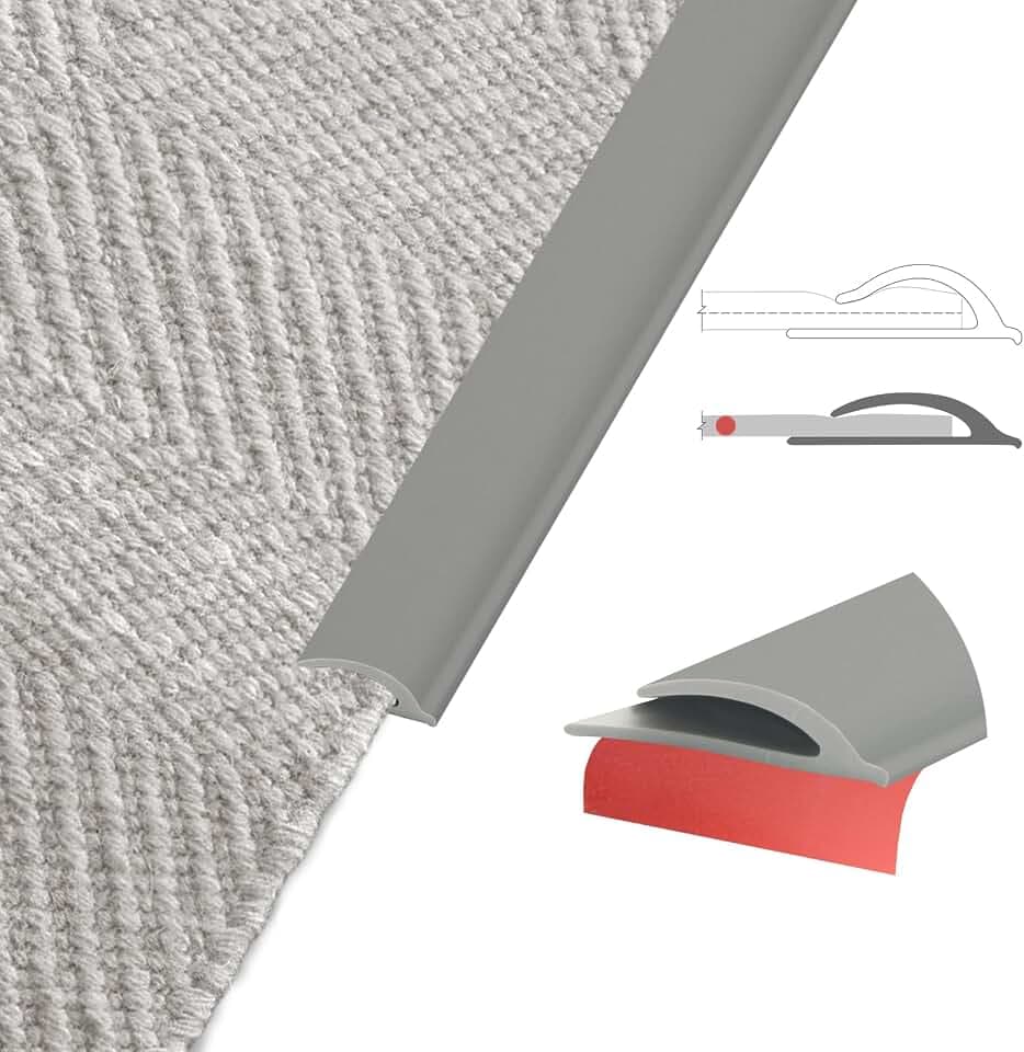 Carpet Edge Trim Binding Rug Protector Thin Rugs Deep Grey 20Ft