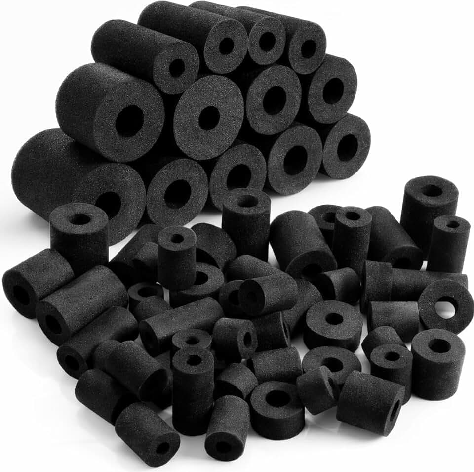 Frienda 50 Pcs Pool Noodle Bits, 1.18"-2.36" Dia., Black