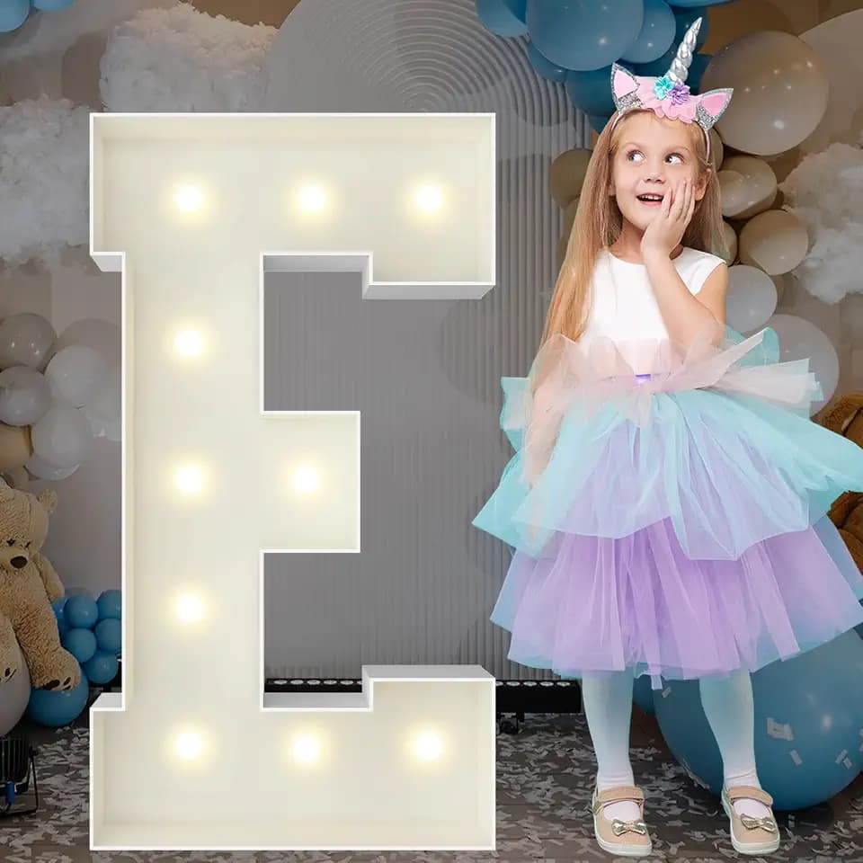 3FT Large Marquee Letters, Light Up Letters E Sign for Love Party Decor