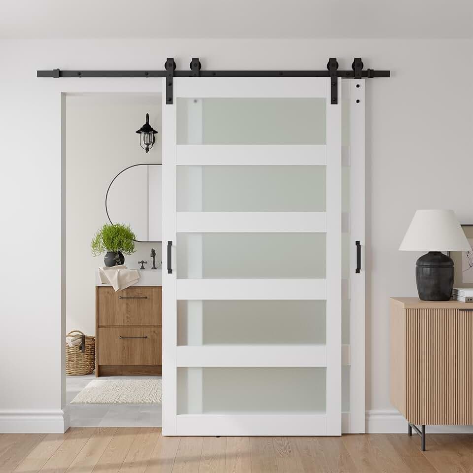 42"x84" Double Bypass Barn Door with 7FT Track Kit Included