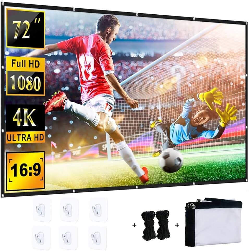 Projektor-Leinwand 183,9 cm (72 Zoll), Indoor Outdoor