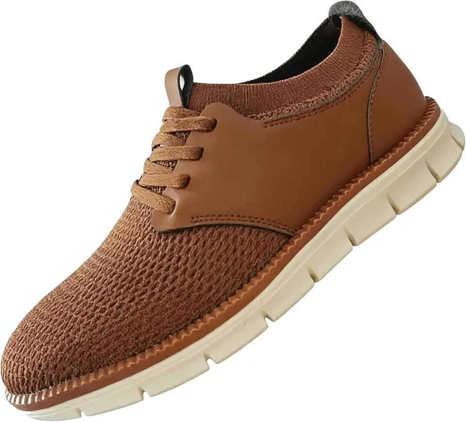 Men's Knit Flex Breeze Mesh Sneakers Casual Dress Sneakers Slip On Casual Dress Shoes Hands Free Walking Shoes