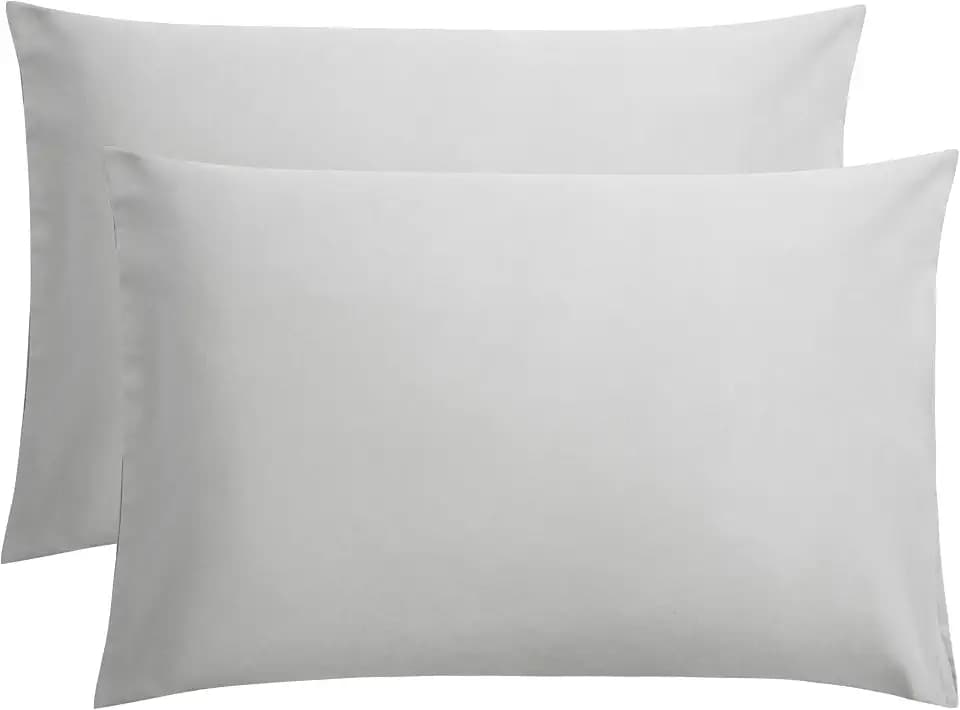FLXXIE 2-Pack Microfiber Queen Pillow Cases, Envelope Closure, Light Grey