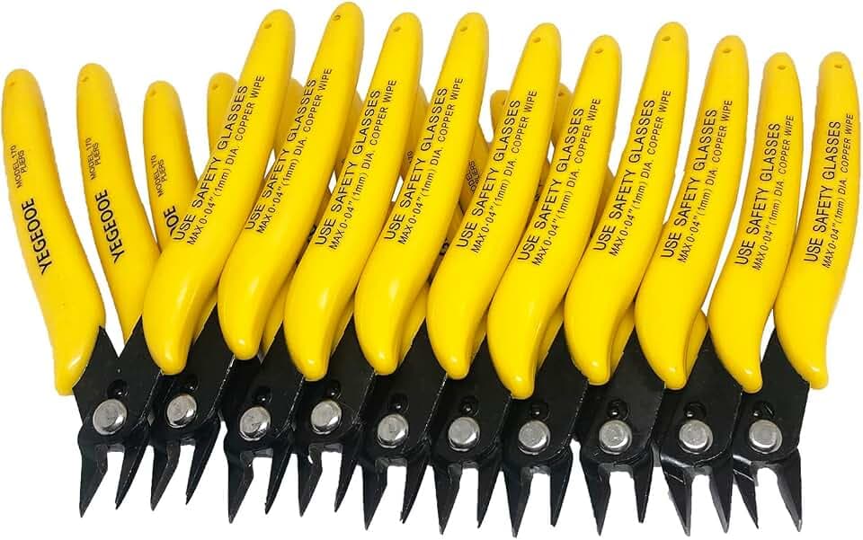 Flush Wire Cutter, 10PACK Precision Diagonal Cutting Pliers Small Wire Cutter Nippers for Electronics Wires Jewelry Screws (5 Inch Size)