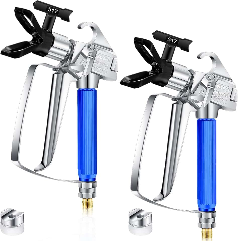 2 Sets 3600PSI Airless Paint Spray Gun High Pressure Airless Paint Sprayer Gun with 517 Tip Swivel Joint for Pump Sprayer Parts Accessories