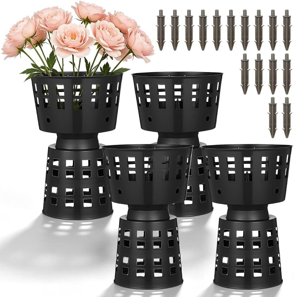 Beavorty 4pcs Flower Arrangement Base Plastic Bouquet Holder for Fresh and Artificial Flowers Compact Floral Liner for Weddings and Home Decor Essential Tool