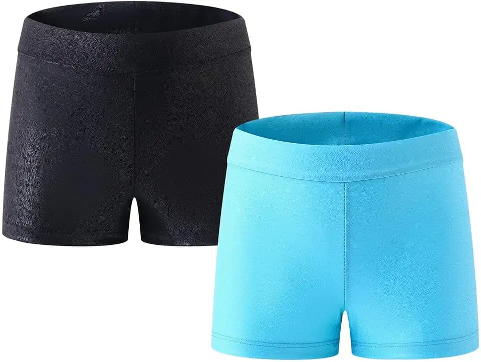 Naiyafly Mädchen-Gymnastik-Shorts, glitzernde Ballett-Tanz-Tanz-Sporthose für kleine große Mädchen, Metallic-Athletik-Tanzbekleidungs-Shorts für Kinder, 2–13 Jahre