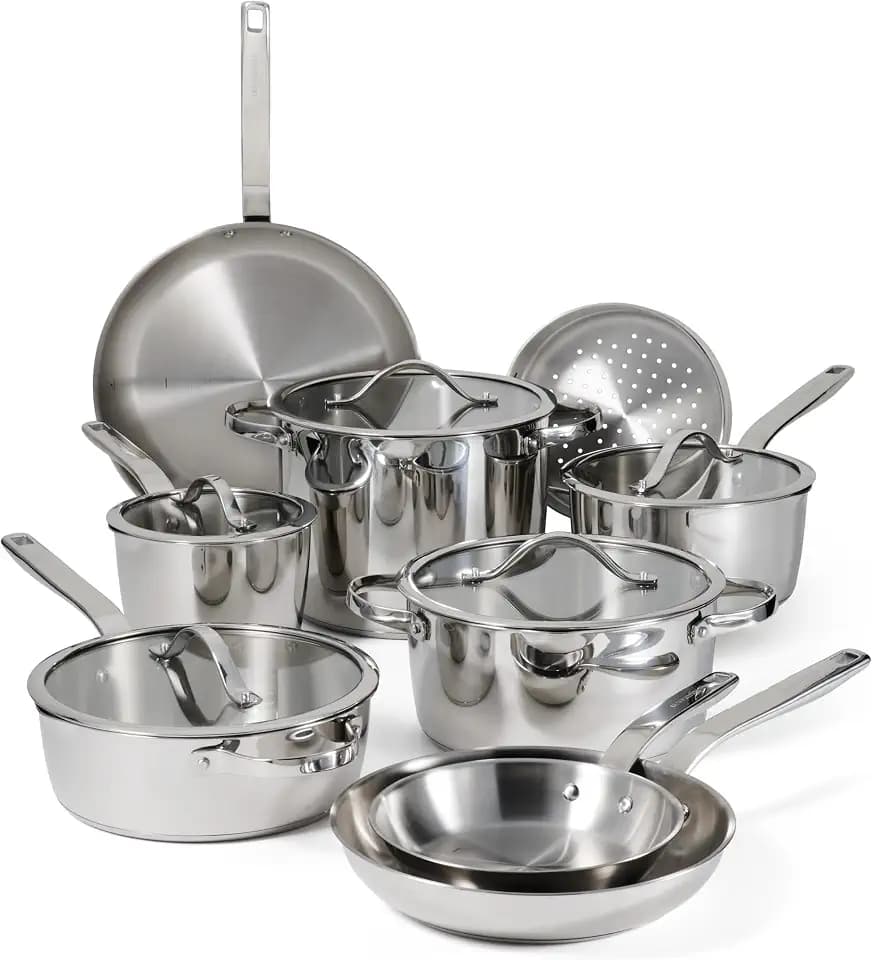Tramontina Tempo Tri-Ply Base Stainless Steel 14-Piece Pots and Pans Set