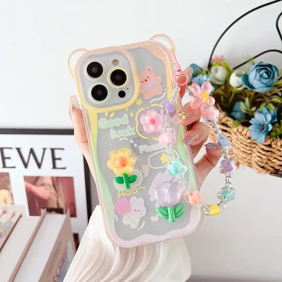 Roemary 3D Floral Case for iPhone 17,Tulip Case for Girls Women