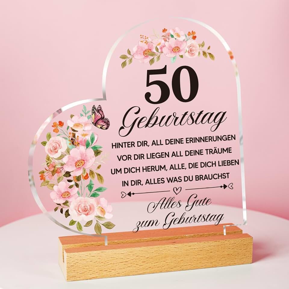 Geschenke zum 50. Geburtstag, Acryl-Plakette Mit Inspirierender Gravur