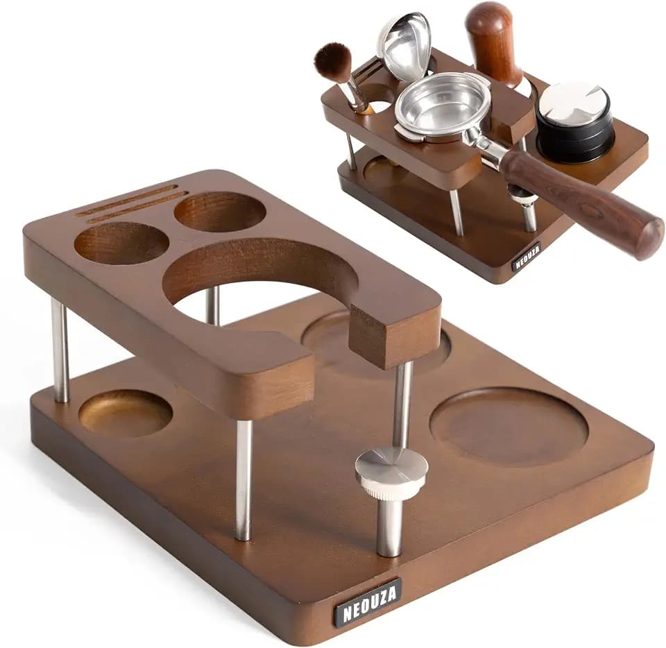 NEOUZA Espresso-Tamper-Organizerstation für 51/53/58 mm Tamper-Verteiler, Siebträger-Halter, Stopfmatte (58 mm)