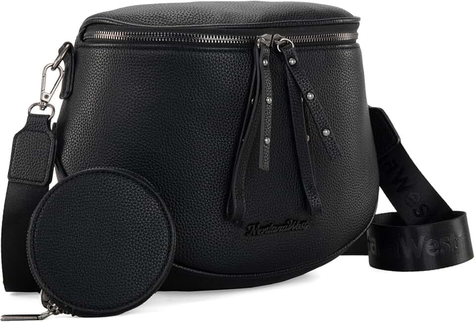 Montana West Crossbody Bag for Women, Vegan Leather Bum Bag with Coin Purse