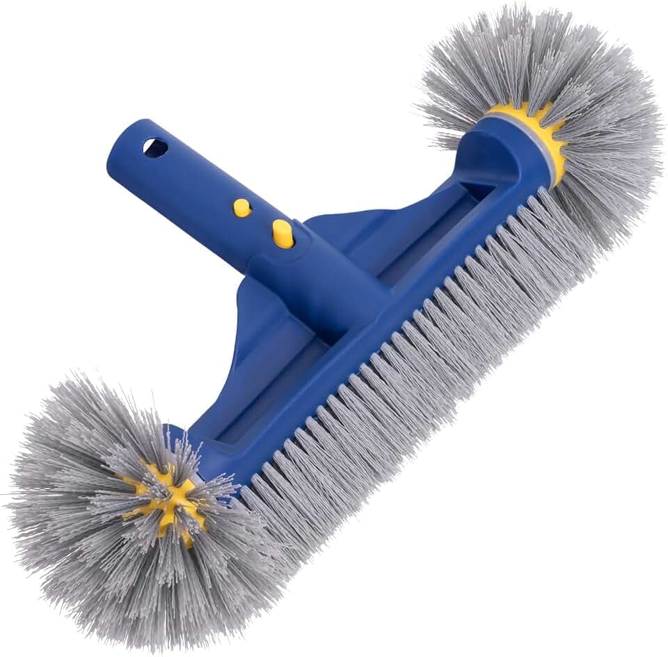 POOLAZA 12.5" Pool Brush Head with Round Ends & Curved Bristles