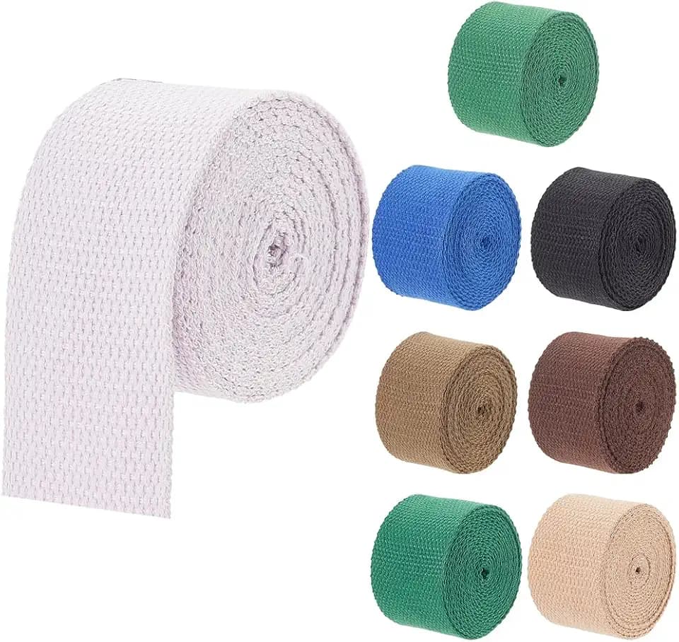 PH PandaHall 16 Yards 8 Farben Schweres Gewebtes Baumwollband 1.5 Zoll Breites Schlicht Gewebtes Band Gewebtes Band Mit Hoher Dichte Zum Nähen von Kleidung Kunst Und Handwerk Taschenriemen Outdoor