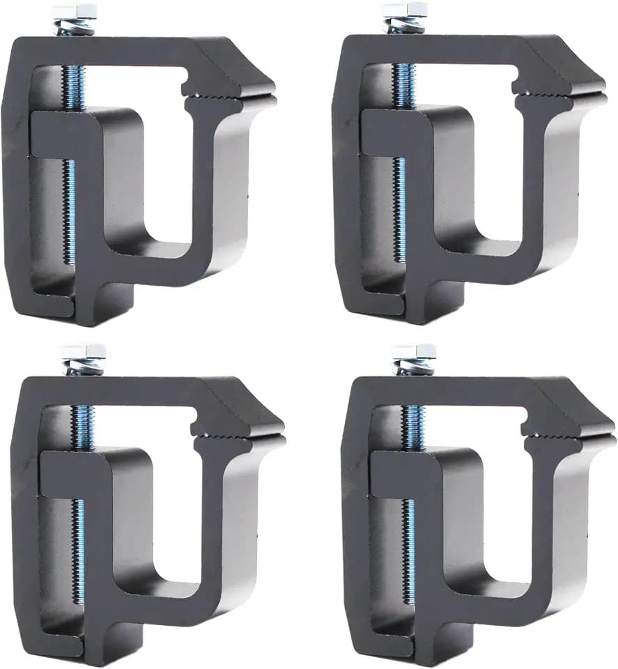 4 Pack Truck Cap Mounting Clamps, Truck Topper Camper Shell Clamps, Heavy Duty Ladder Racks Clamps for Ford F150 F250 Chevy Silverado Sierra 1500 2500 3500 Dodge Dakota Ram 1500 2500 3500