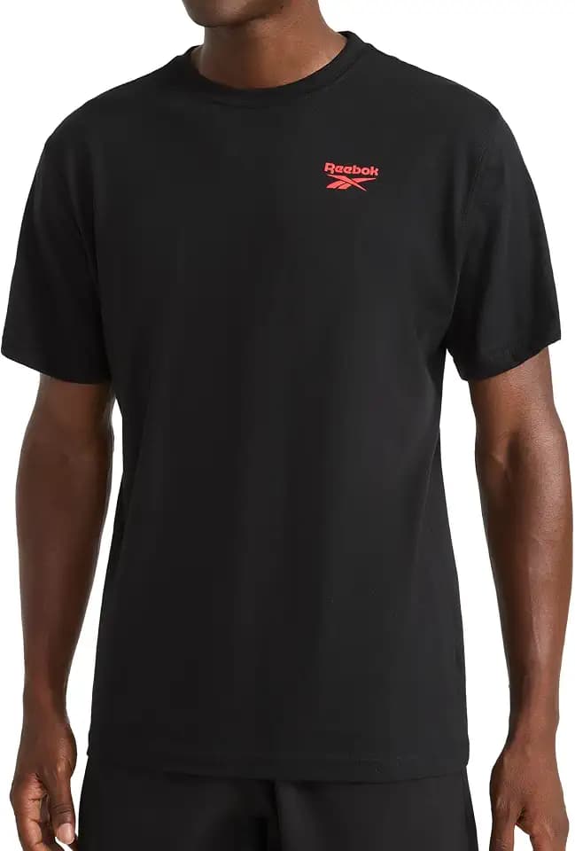 Reebok Men's Phasic Graphic Crewneck T-Shirt, Standard Fit, Lightweight Cotton-Poly Fabric