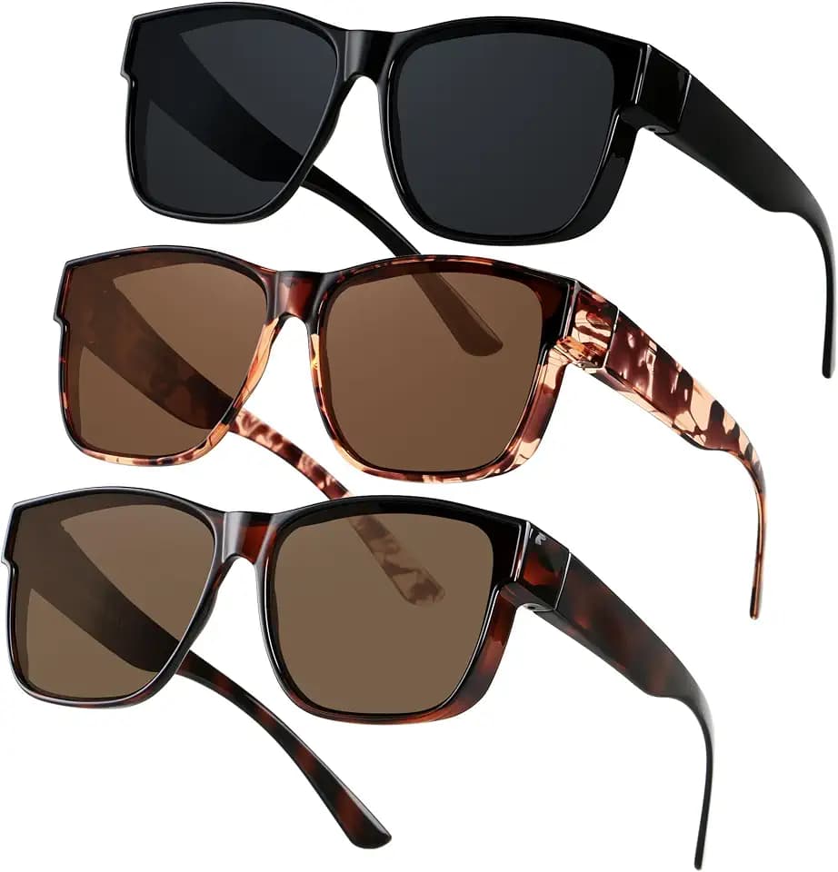 Fit Over Glasses Sunglasses for Men Women Polarized Oversized Square