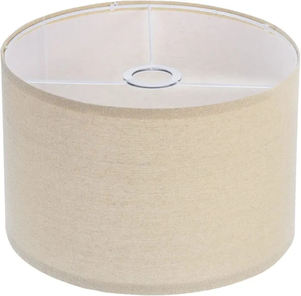 PATIKIL Drum Lamp Shades, 12"x12"x8" Linen Lamp Shade Easy Assembly Lampshade for Table Lamps Floor Lamps Pendant Lights, Cream