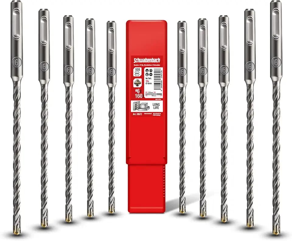 SCHWABENBACH® SDS PLUS Betonbohrer Set 10tlg. Ø 6mm x 160mm