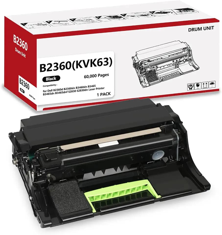 B2360 Drum Unit Compatible for 331-9810 331-9811 KVK63 Imaging Unit