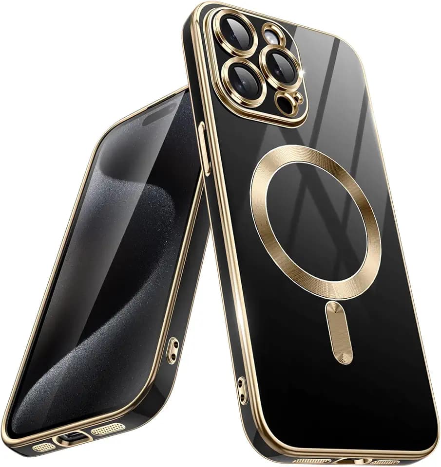 JETech Magnetic Case for iPhone 15 Pro Max, Black Titanium