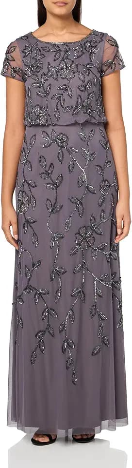 Adrianna Papell Women's Beaded Blouson Long Dress