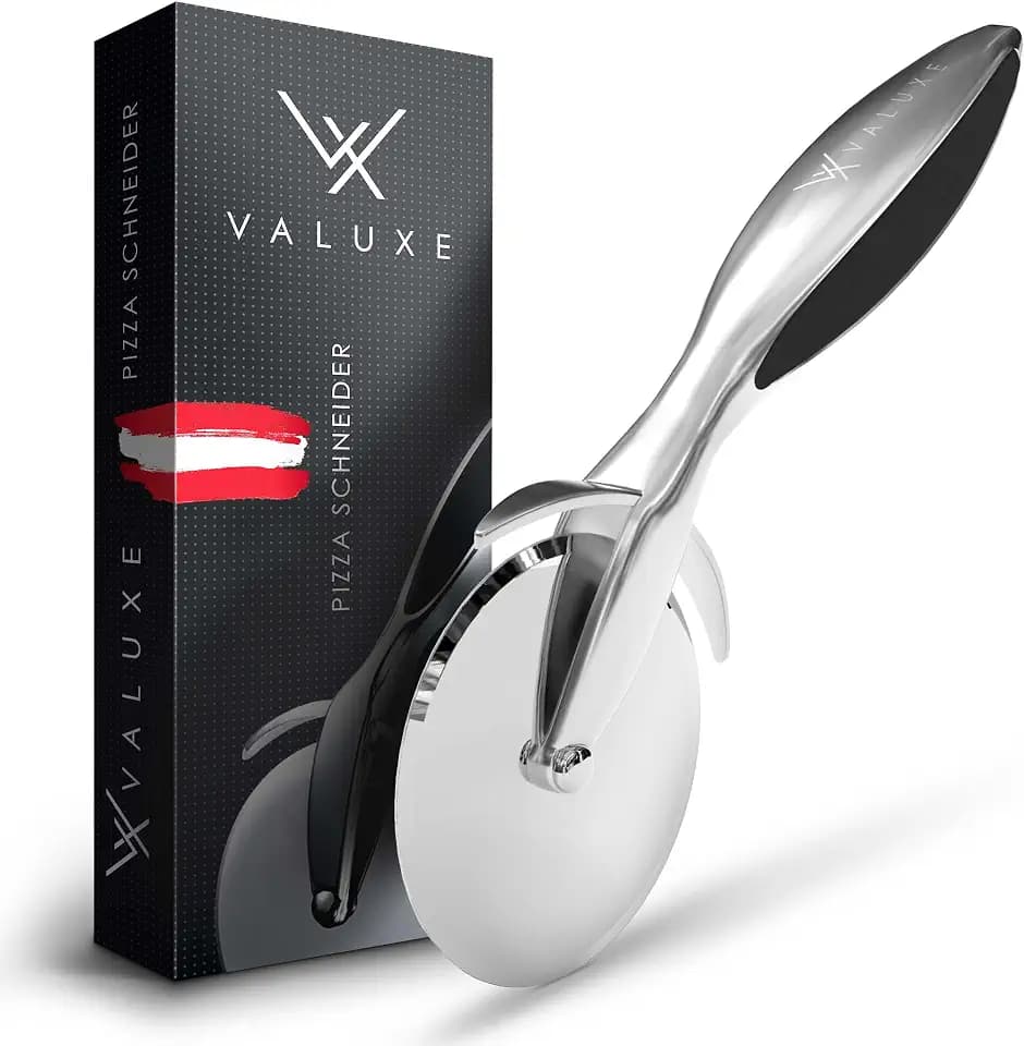 VALUXE® Pizzaschneider Edelstahl mit scharfer Klinge & rutschfestem Griff