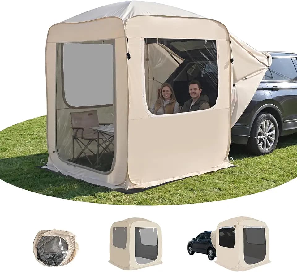 Alvantor® Pop Up Screen House, 4 in 1 Outdoor Camping Tent,6'x6'Screen Room with Mosquito Netting &Waterproof PVC, SUV Tent with Carry Bag, Instant UV Resistant Sun Shelter for Garden, Patio, Backyard