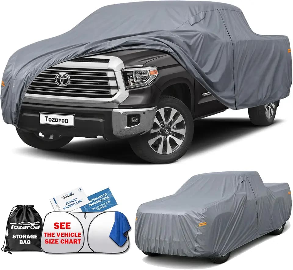 Truck Cover Waterproof All-Weather,Outdoor Full Exterior Pickup Covers Custom Fit for Toyota Tundra,Ford F150,Chevrolet Silverado 1500,Chevrolet Avalanche 2500 etc Size T3(See Size Chart)