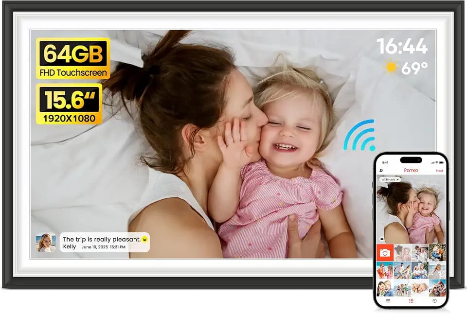 64GB Frameo 15.6" Digital Picture Frame WiFi, Large Electronic Photo Frames