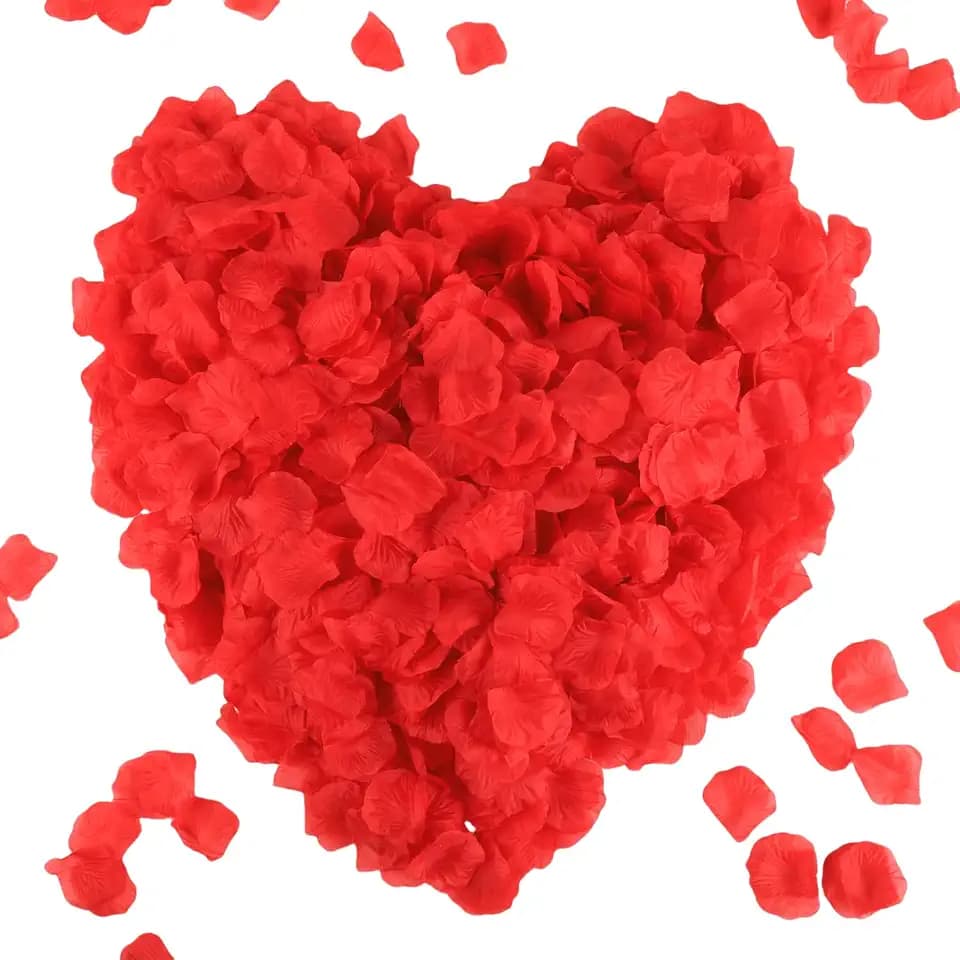 CODE FLORIST 1500 PCS Red Silk Rose Petals for Valentine's Day,Romantic Night,Wedding,Proposal Anniversary Flower Decorations(Separated,Scented)