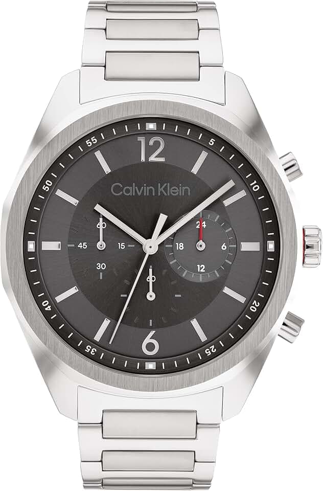 Calvin Klein Chronograph Quarz Uhr für Herren CK Force Kollektion mit Edelstahlarmband