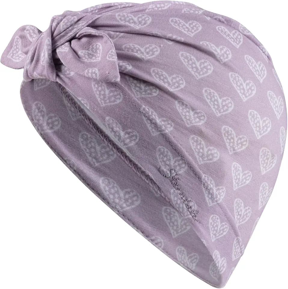 Sterntaler Knotenmütze Herzen - Babymütze aus Flammgarn-Jersey mit allover Print - Mädchen UV-Schutz 50+ Turban Mütze - modische Beanie Baby und Kinder Mütze - Übergangsmütze