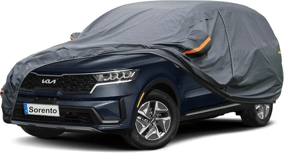 GUNHYI Premium Car Cover Custom Fit Kia Sorento (2002-2026), 16 Layers Heavy Duty Car Cover Waterproof All Weather with Zipper Door for Sun Rain Snow Dust Uv Protection