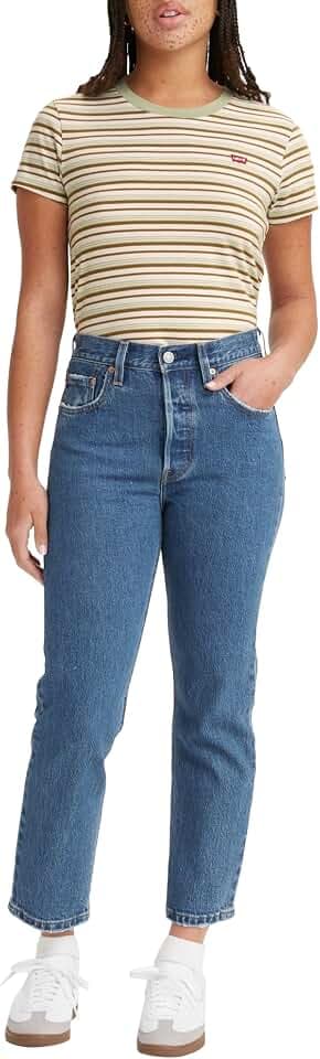 Levi's Damen Jeanshose 501 Crop High Rise, Straight Fit