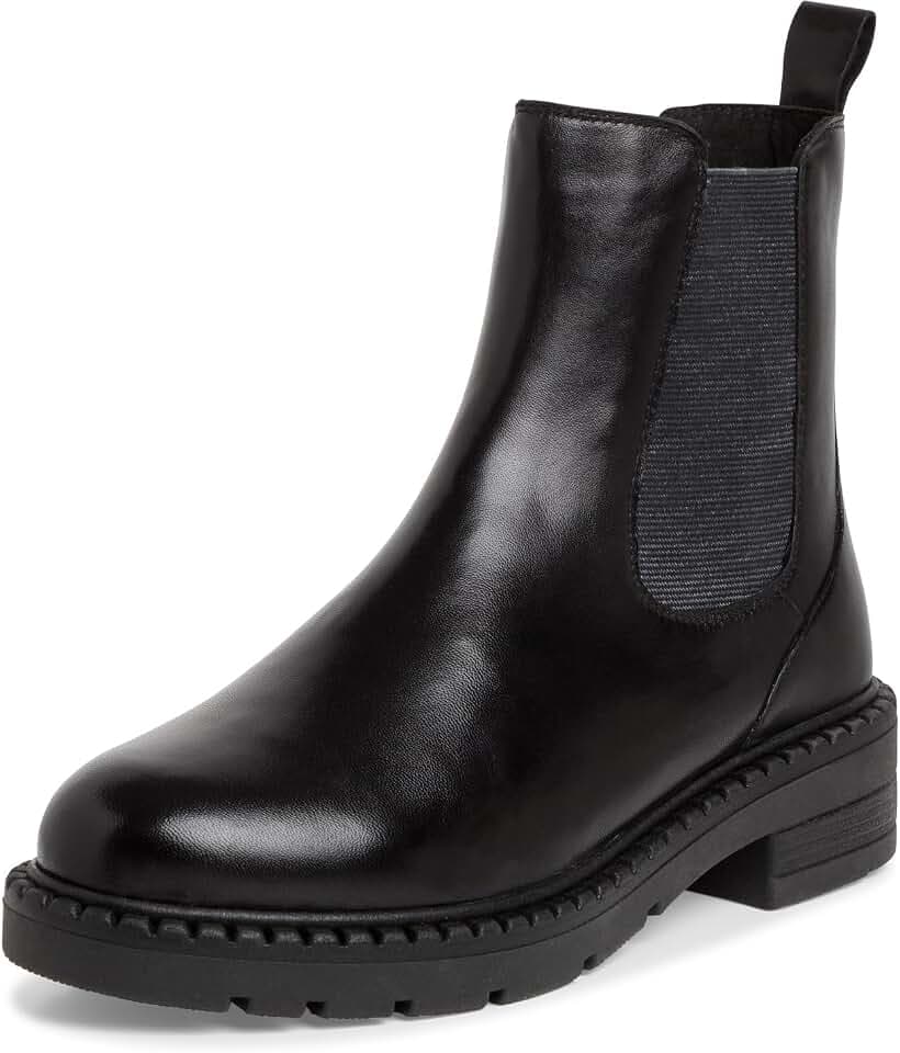 MARCO TOZZI Damen Chelsea Boots aus Leder mit Reißverschluss