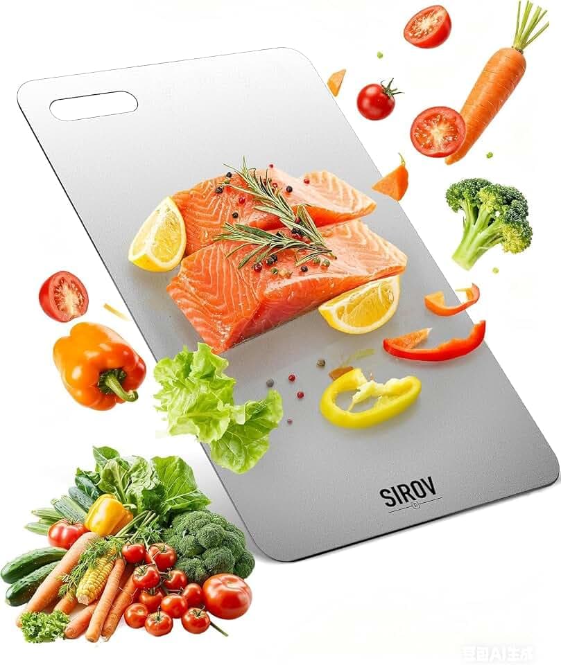 Titan Schneidebrett, lebensmittelecht, Brot, Gemüse & Obst ideal für Küche, Camping & Alltag (42.5 * 23cm)