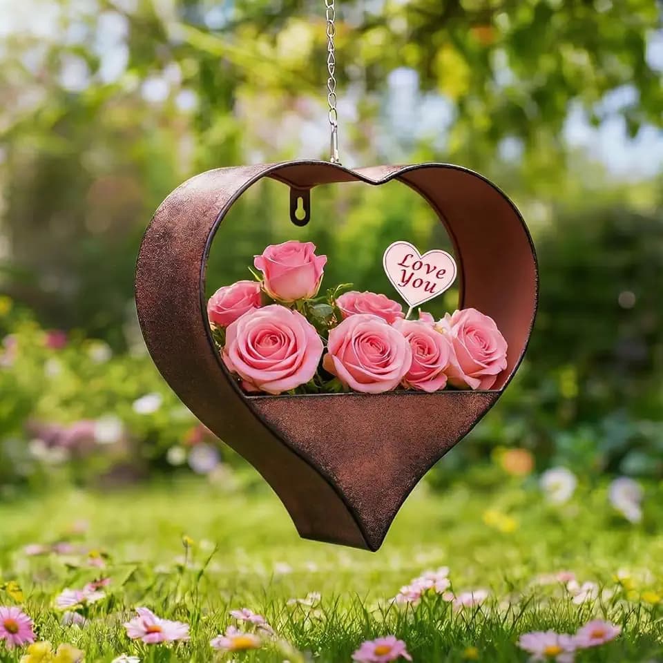 Heart Hanging Planter Metal Plant Hanger with Drainage Hole