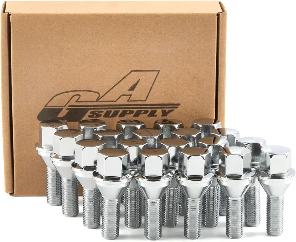 GAsupply 12x1.25 OEM Lug Bolts, 28mm Shank Length Cone Seat 3/4" Hex, 20pcs