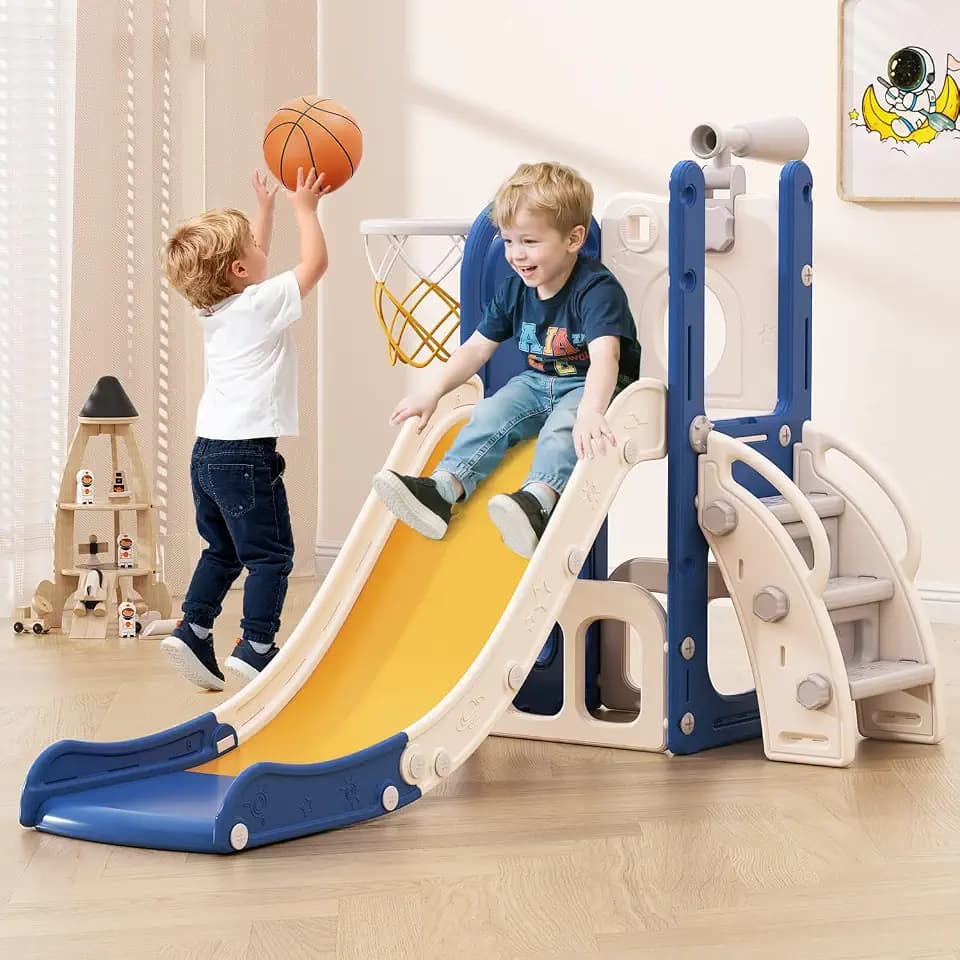 Babytronic 6-in-1 Toddler Slide for Kids 1-3, Baby Indoor Climber Playset