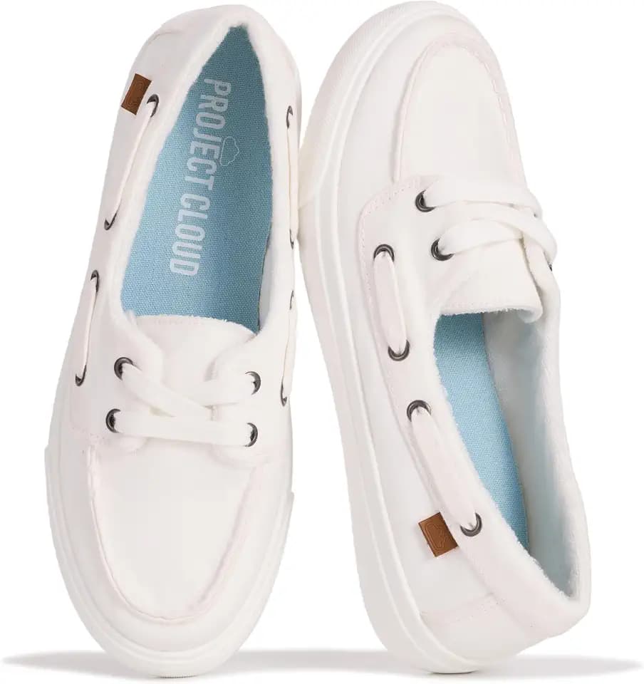 Canvas Sneakers for Women Memory Foam Slip On