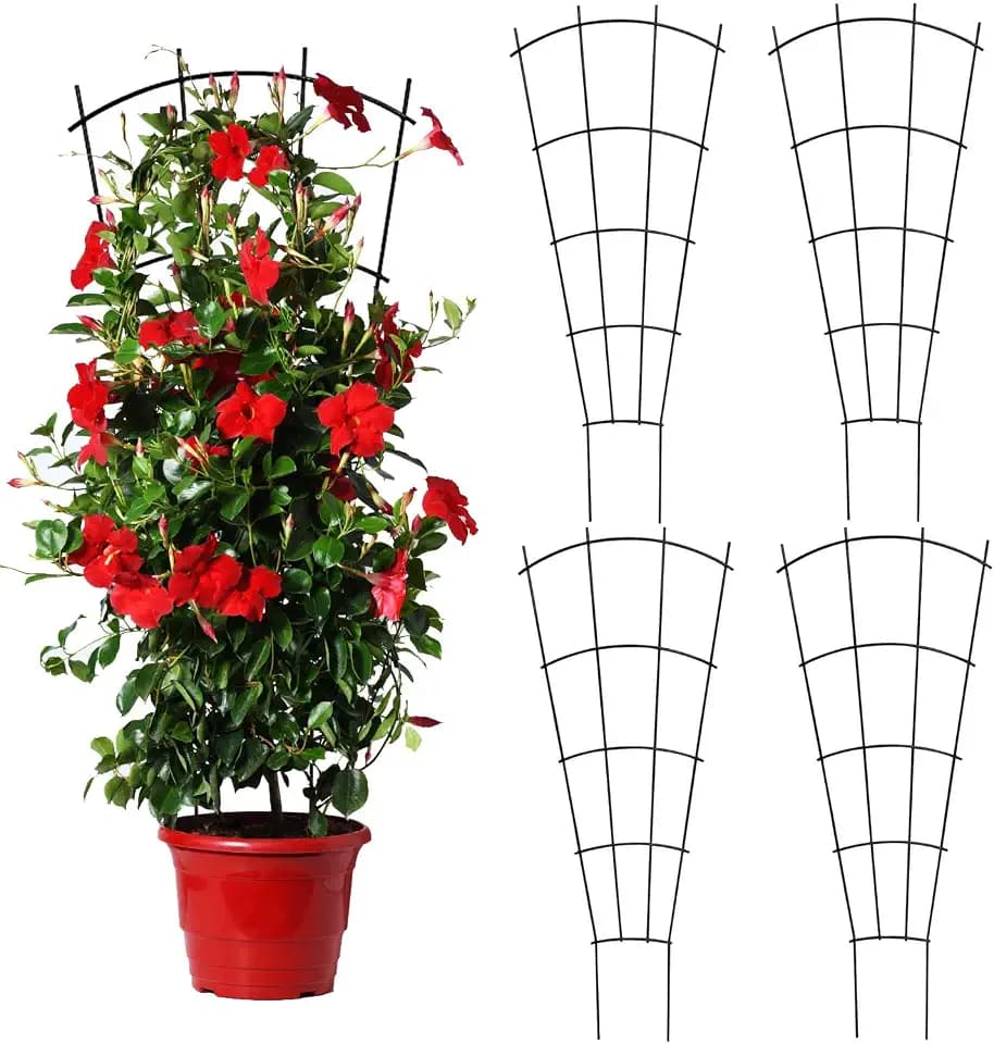 Mklsit 32" Metal Plant Trellis for Climbing Plants Support, 4 Pcs Fan Shape