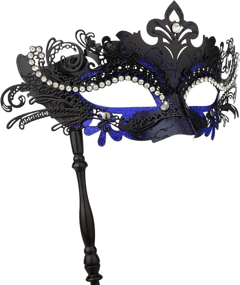 Hoshin Maskenmaske mit Stock, Mardi Gras Deecorations Venezianische Masken für Damen