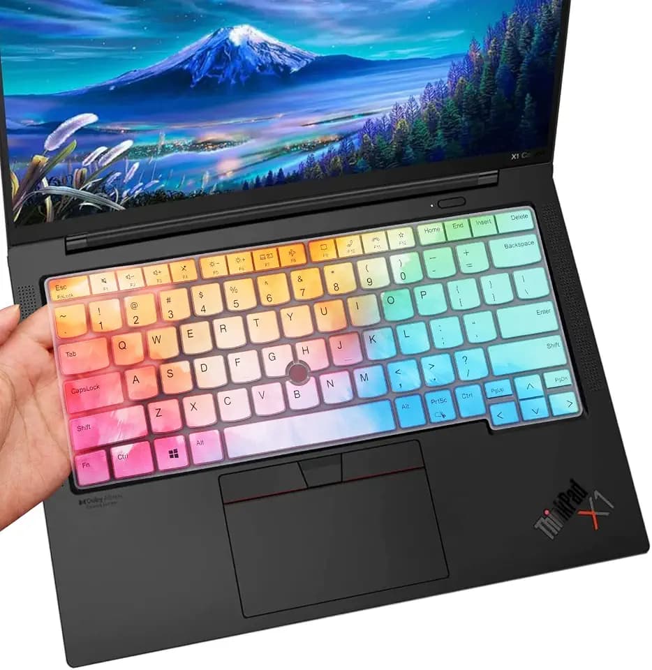 i-Tensodo Keyboard Cover for Lenovo Thinkpad x1 Carbon Gen 11/10 14 inch, ThinkPad T14 Gen 4/Gen 3, T14s Gen 3, ThinkPad L14/ P14s Gen 3, ThinkPad X1 Yoga Gen 8/7-Colorful