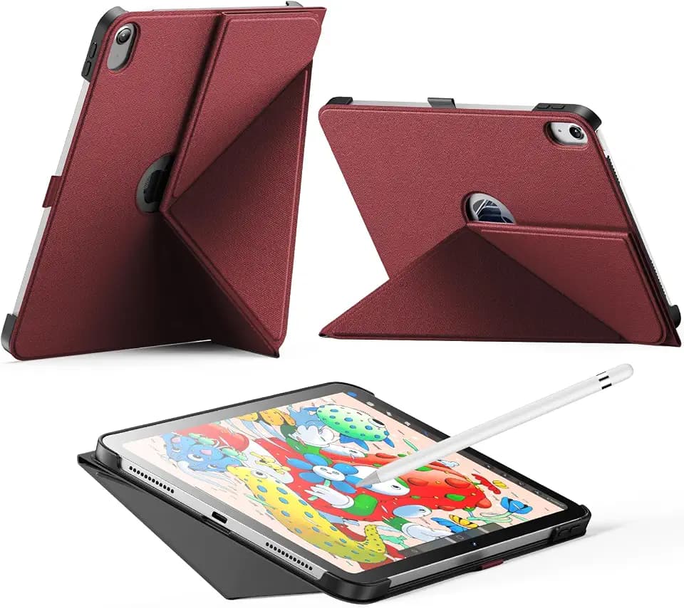 INFILAND Case for iPad (A16) 11th Generation 11 Inch 2025, iPad 10th Generation 10.9 Inch 2022 – Slim Magnetic Cover with Pencil Holder, Multi-Angle Stand, Auto Wake/Sleep (Burgundy)