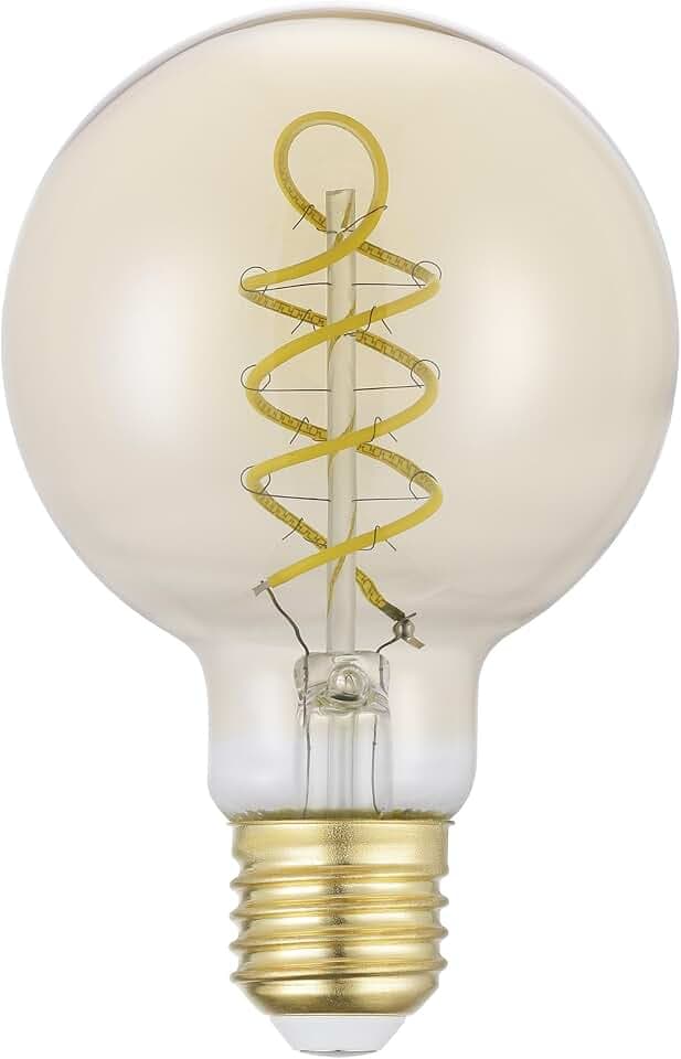 EGLO E27 Lampe dimmbar, Spiral LED Glühbirne Globe Vintage, Ø 8 cm